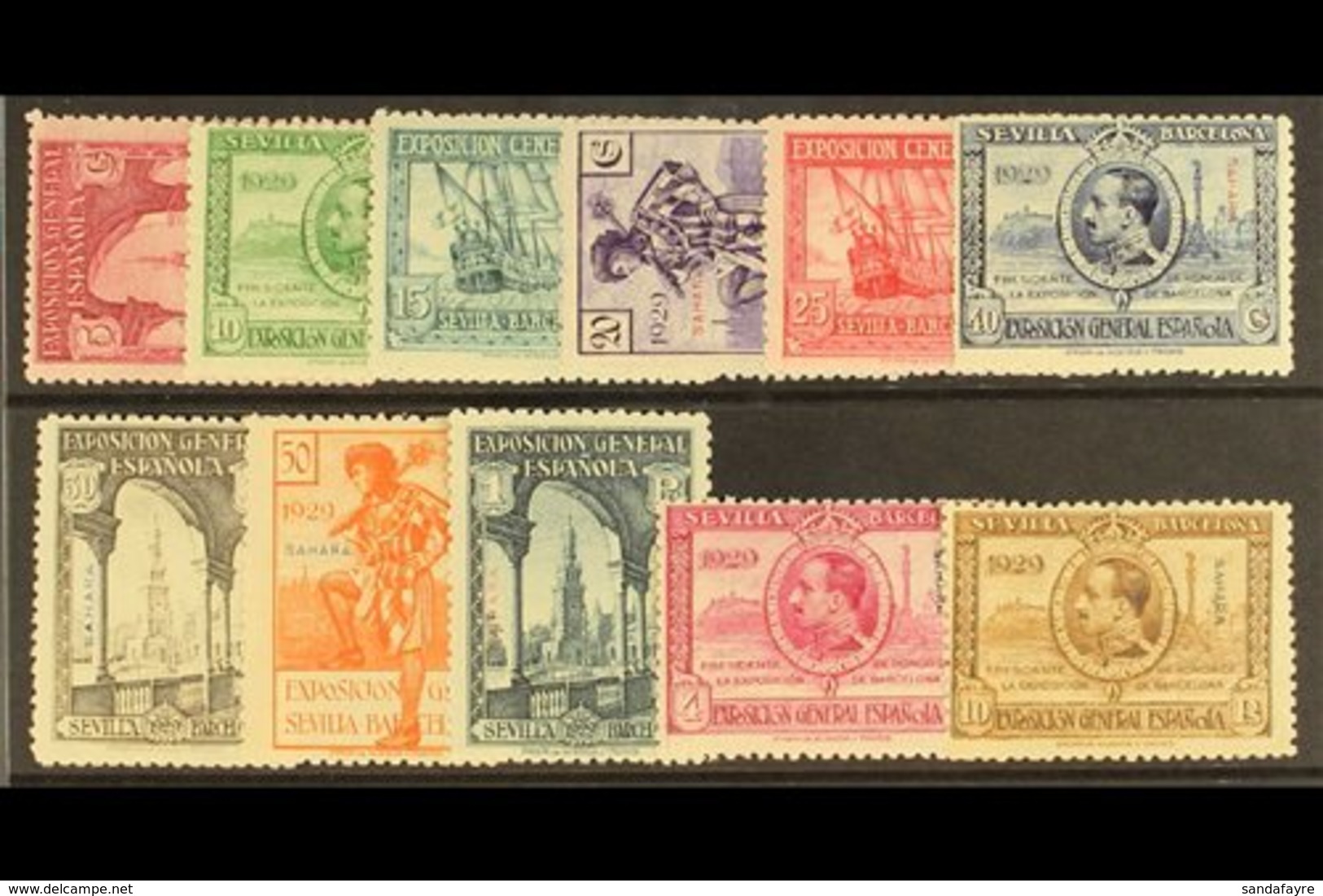 SAHARA  1929 Saville And Barcelona Exhibitions Set Complete, SG 25/35 (Edifil 25/35), Never Hinged Mint (11 Stamps) For  - Other & Unclassified