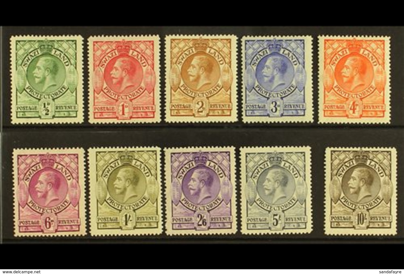 1933  Shields Set, SG 11/20, Fine Mint. (10) For More Images, Please Visit Http://www.sandafayre.com/itemdetails.aspx?s= - Swasiland (...-1967)