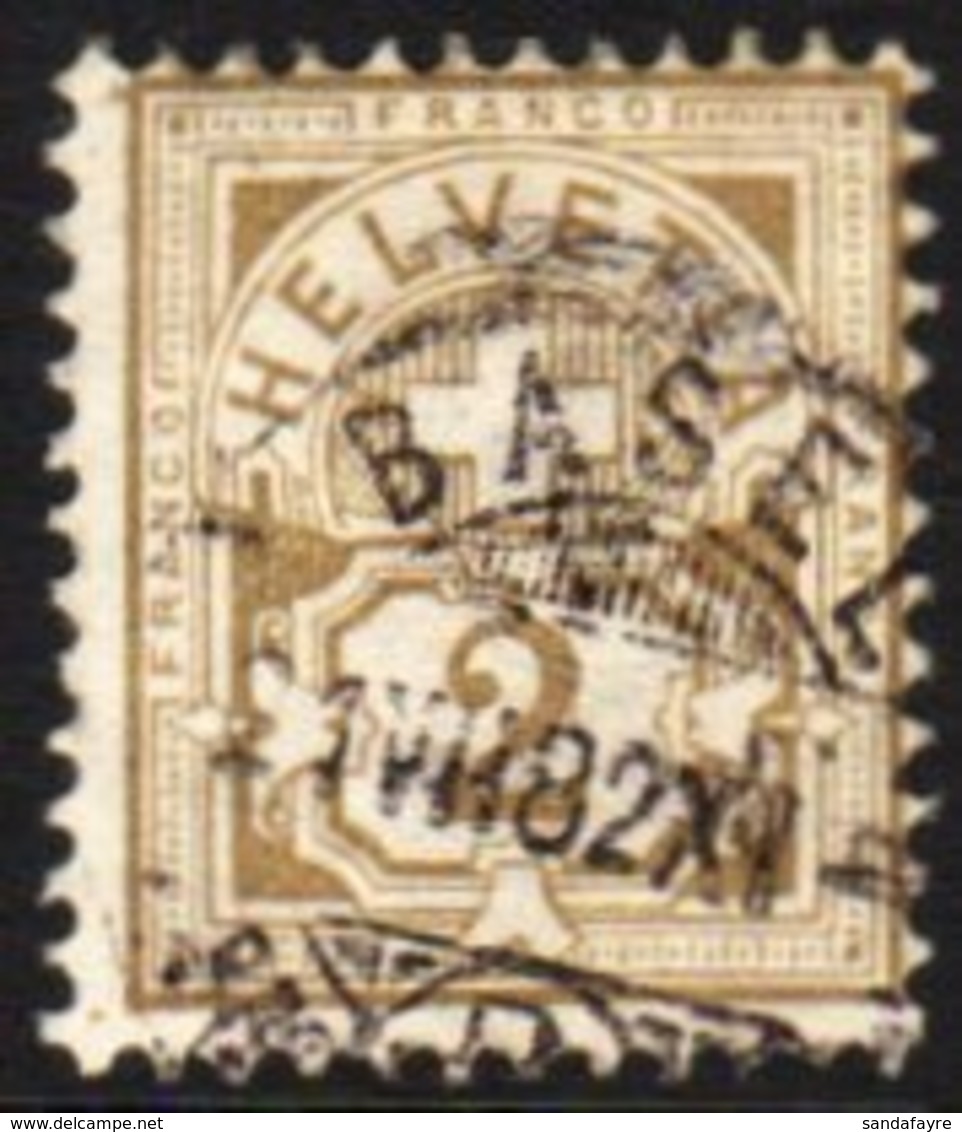 1882  2c Olive-bistre Numeral White Paper, Michel 45, SG 121, Fine Used With Fully Dated Cds Cancel, Centered To Top Rig - Sonstige & Ohne Zuordnung