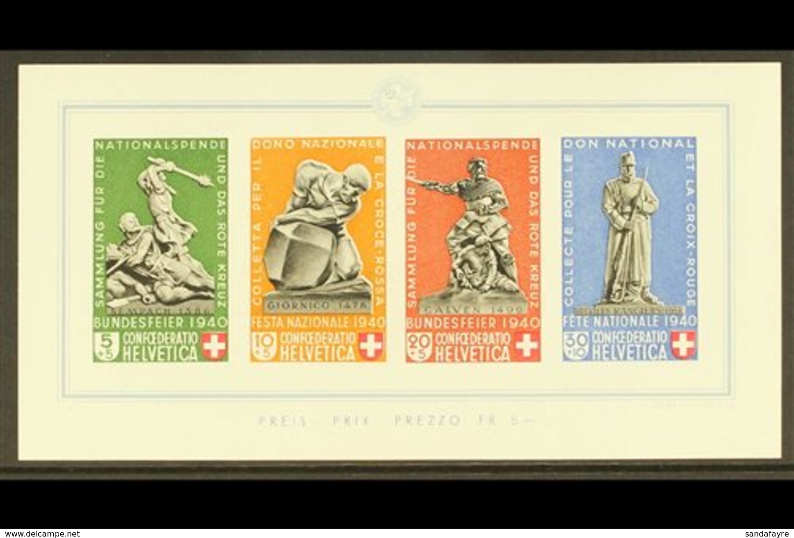 1940  National Fete & Red Cross Fund Mini Sheet, Mi Bl 5, SG MS 404a, Never Hinged Mint For More Images, Please Visit Ht - Sonstige & Ohne Zuordnung