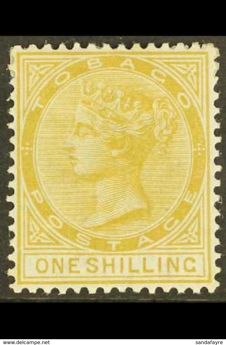 1880  1s Yellow-ochre, Watermark Crown CC, SG 12, Fine Mint. For More Images, Please Visit Http://www.sandafayre.com/ite - Trinidad & Tobago (...-1961)