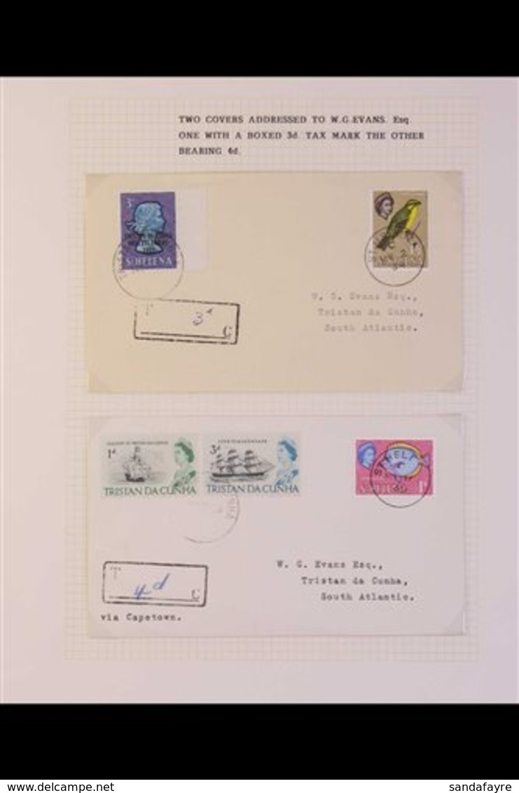 POSTAGE DUE COVERS  1964-65 Covers From St Helena Showing Boxed "T_______C" Tax Marks, One With Manuscript "3d" The Othe - Tristan Da Cunha