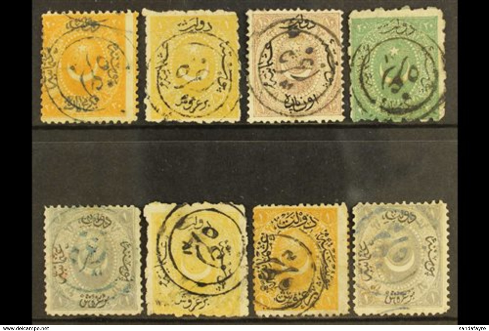 1865-75 BULGARIAN FORERUNNERS  A Seldom Seen Range Of Turkish Issues Bearing Double-lined Circular Cancels From Zagra, N - Other & Unclassified