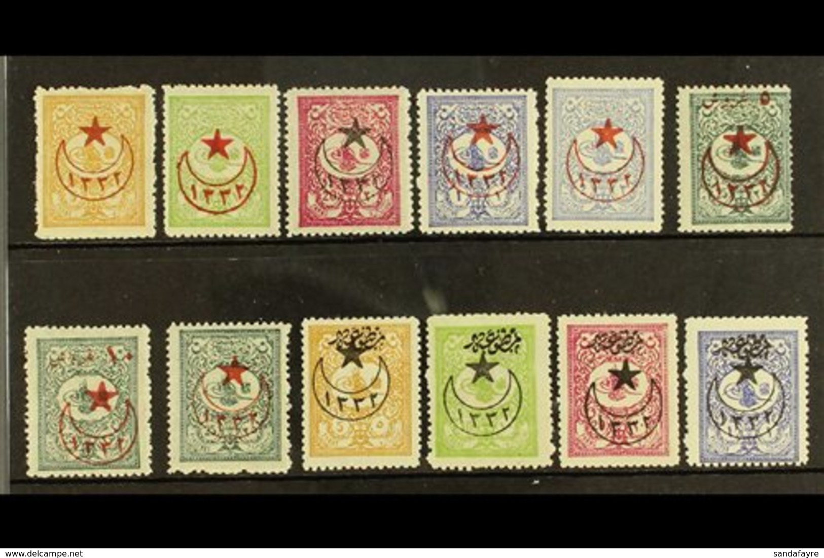 1916  Ovpts On 1901 Foreign Set, Mi 412/23 A, SG 675/82, 735/8, Fine Mint (12 Stamps). For More Images, Please Visit Htt - Sonstige & Ohne Zuordnung