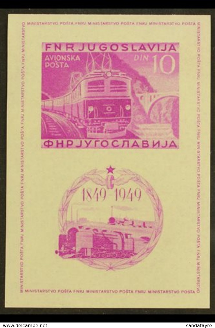 1949  Railway Centenary Imperf Mini-sheet (Michel Block 4 B, SG MS633Bb), Fine Never Hinged Mint, Very Fresh. For More I - Autres & Non Classés