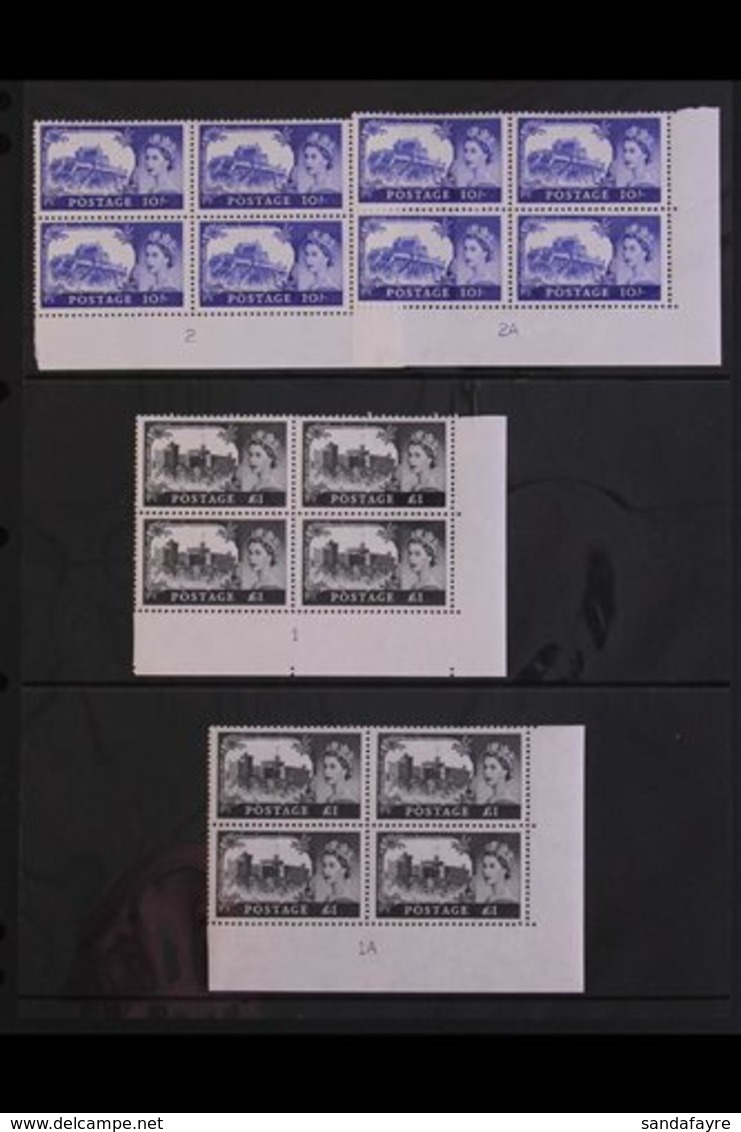 1967-68 WILDING "CASTLE" PLATE BLOCKS  A Seldom Seen Selection Of Bradbury Wilkinson No Watermark (SG 759/62) Plate Numb - Other & Unclassified