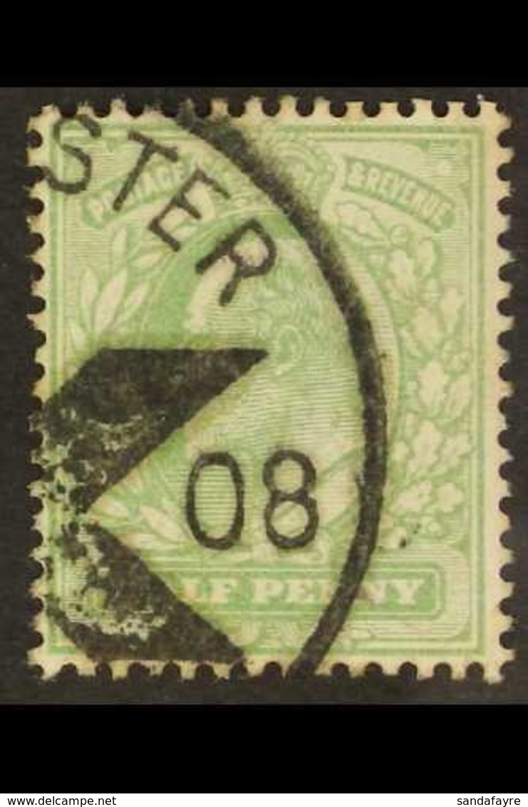 1902-10 POSTED IN ADVANCE FOR CHRISTMAS POSTMARK.  ½d Yellowish Green, SG 218, Fine Used With "LEICESTER XMAS 1908" Canc - Unclassified