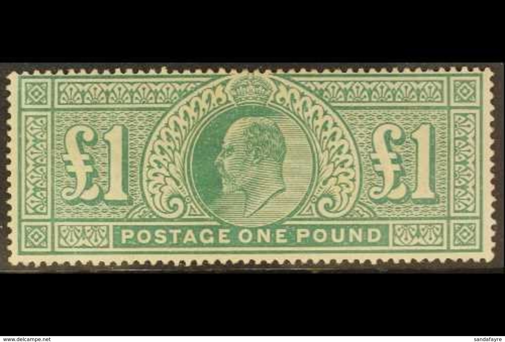 1911-13  £1 Deep Green, Somerset House Printing, SG 320, Mint, A Light Crease At Left Which Is Not Easy To Detect From T - Ohne Zuordnung