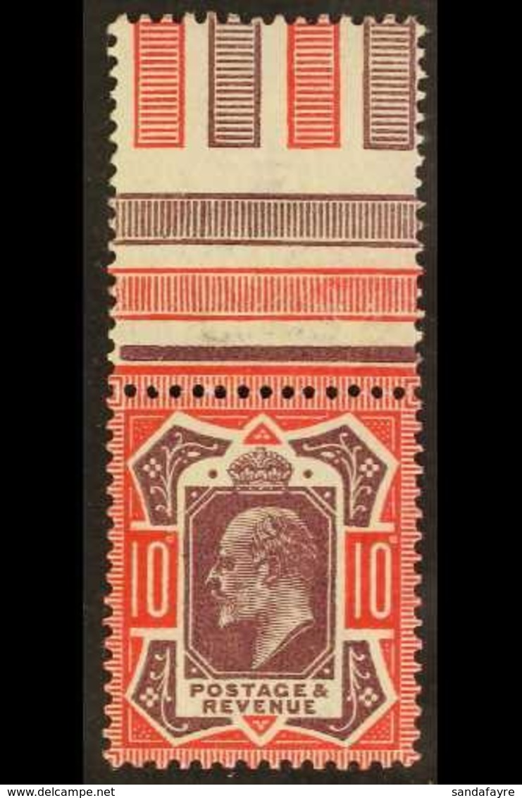 1911-13  10d Dull Purple & Scarlet, SG 309, Never Hinged Mint Marginal Example With Printed Gutter At Top, Hinged Only I - Ohne Zuordnung