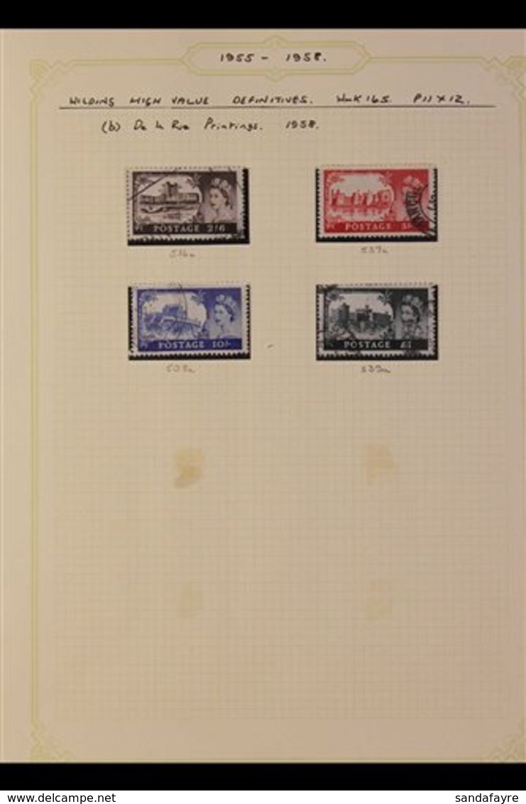 CASTLE HIGH VALUES  1955-67 Fine Collection On Pages With 1955 Waterlow Set Very Fine Used, 1958 First De La Rue Set Ver - Sonstige & Ohne Zuordnung