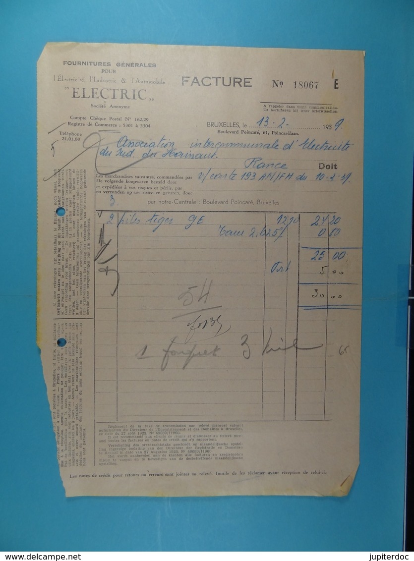 Fournitures Générales Pour L'Electricité L'Industrie Et L'Automobile Electric Bruxelles /65/ - Electricity & Gas