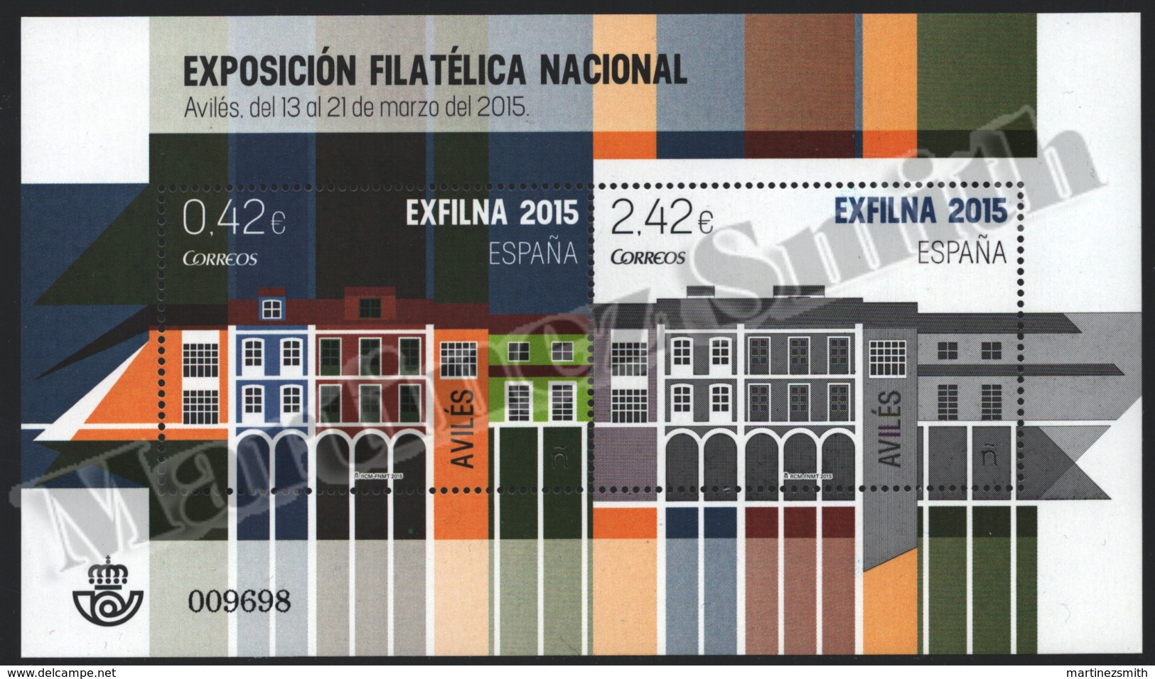 Spain - Espagne 2015 Yvert 4669-70, Exfilna 2015, Avilés, National Philatelic Exhibition - Miniature Sheet - MNH - Nuevos