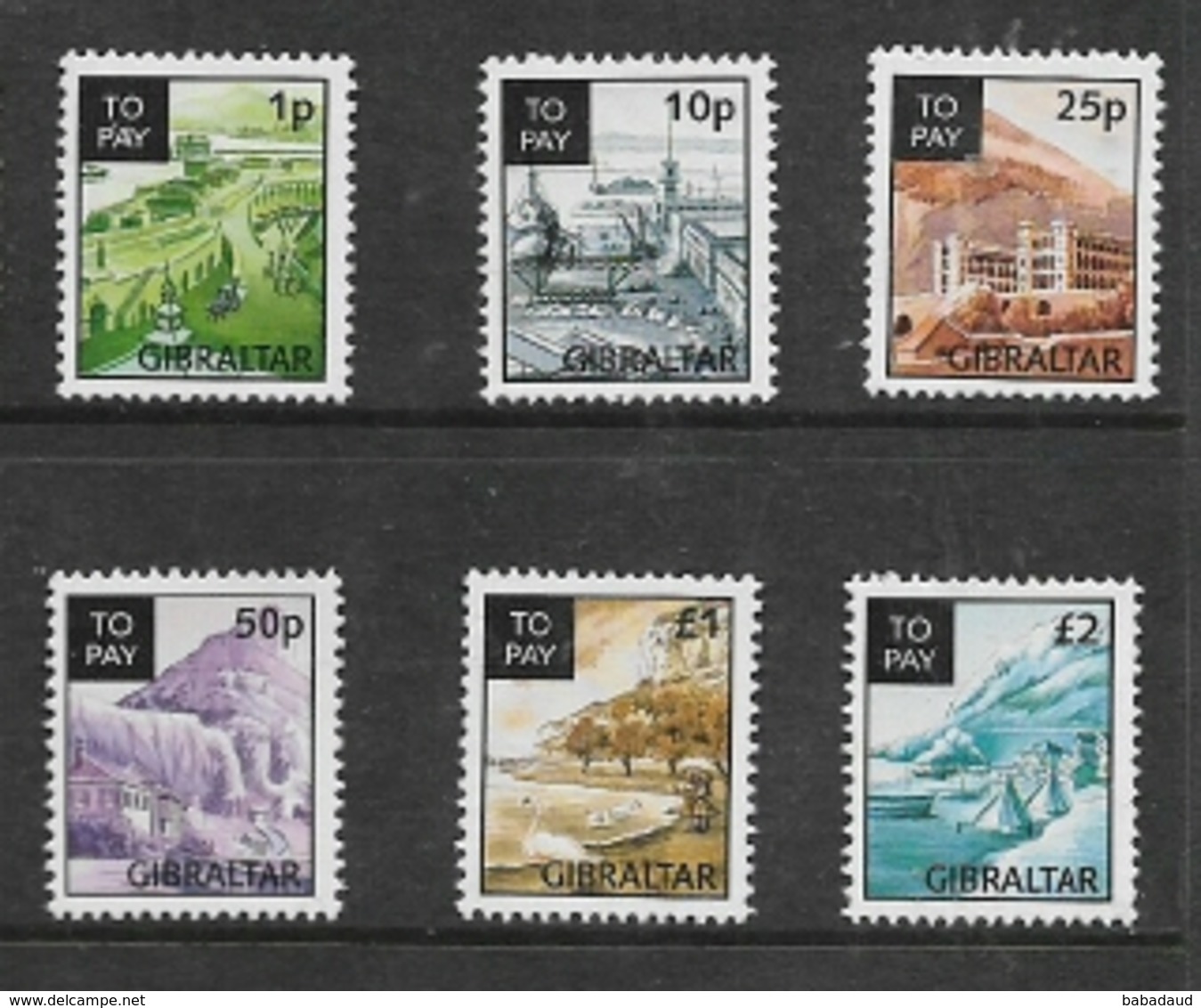 Gibraltar, 1996, Postage Due Set Of 6 , 1/2d To £2, MNH ** - Gibraltar