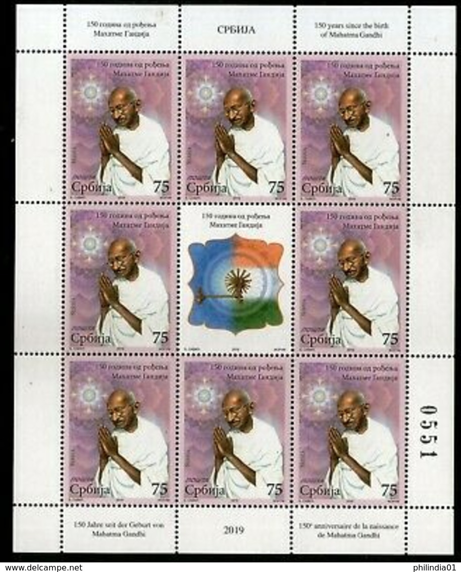 Serbia 2019 Mahatma Gandhi Of India 150th Birth Anniversary Sheetlet MNH # 9711 - Mahatma Gandhi