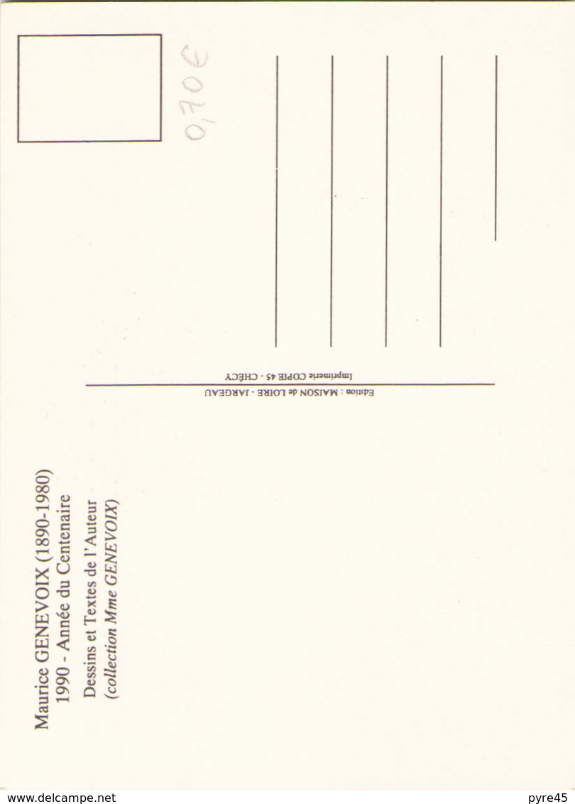 Carte Du 10 Novembre 1990 Maurice Genevoix  Année Du Centenaire à Chateauneuf Sur Loire - Cachets Commémoratifs