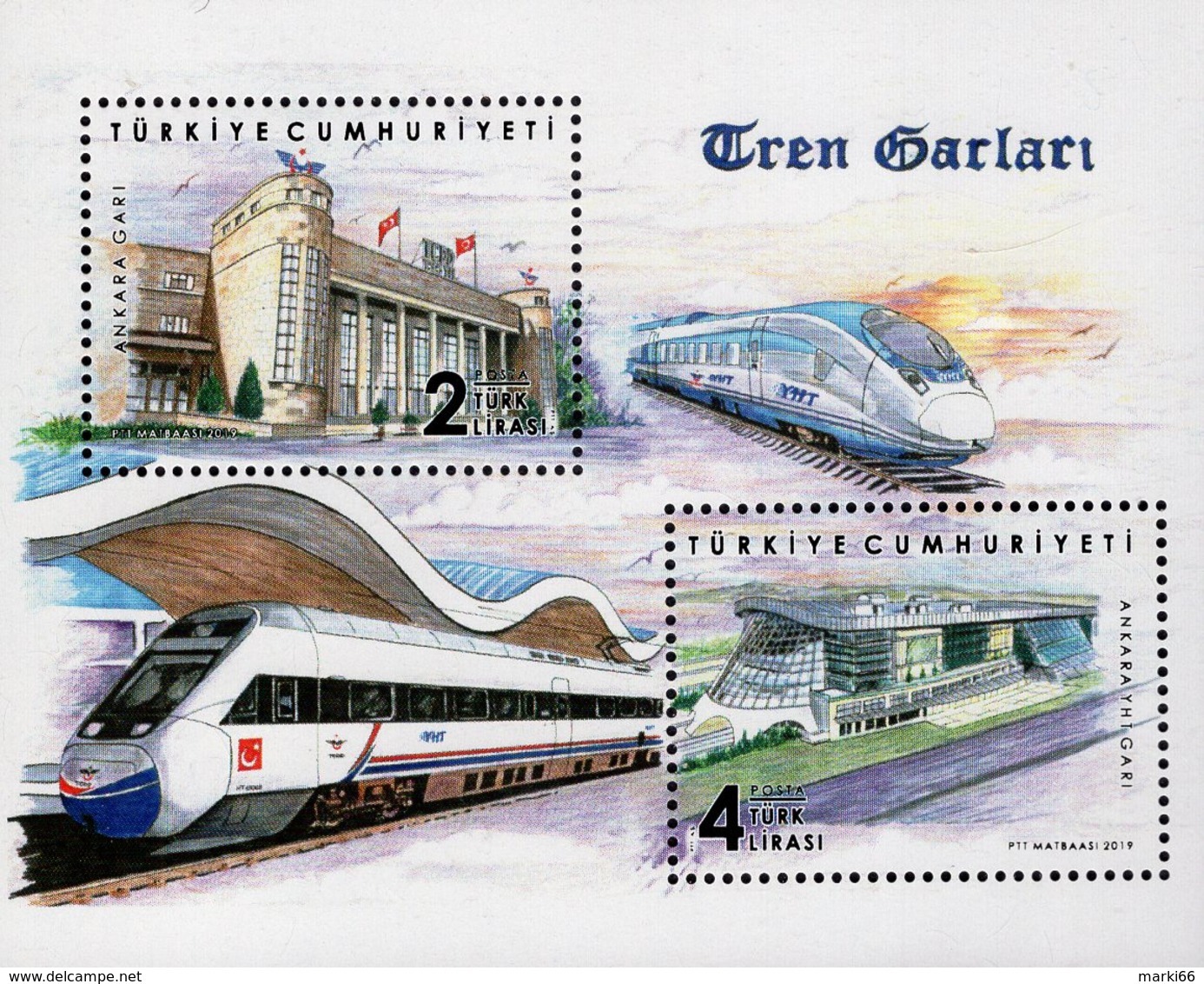 Turkey - 2019 - Train Stations - Mint Souvenir Sheet - Nuovi