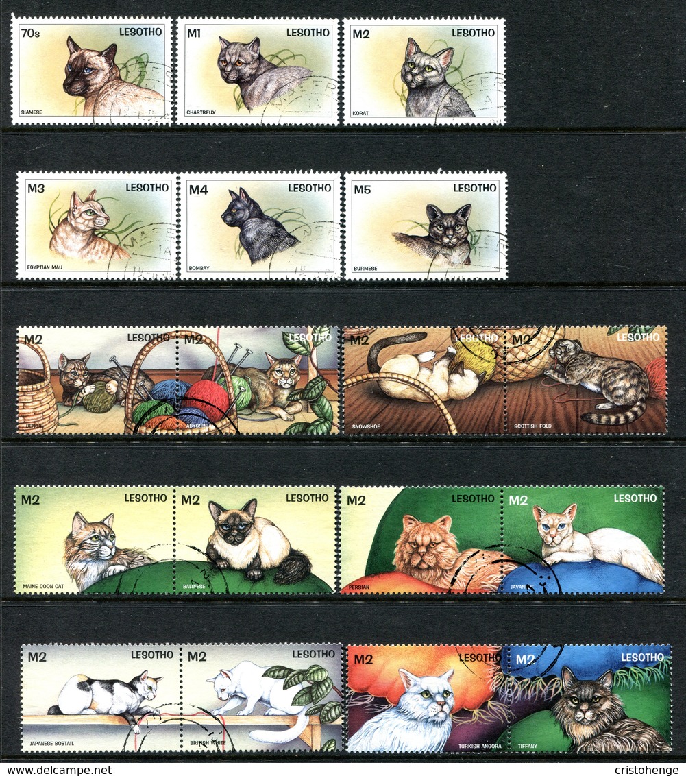 Lesotho 1998 Cats Of The World Set Used (SG 1382-1399) - Lesotho (1966-...)