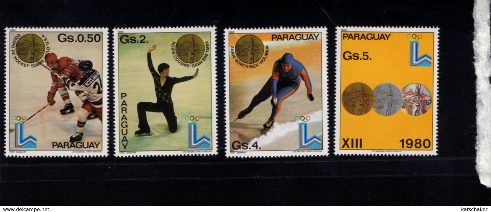 739906679  POSTFRIS MINT NEVER HINGED POSTFRISCH EINWANDFREI  SCOTT 1985A 1985G 1980 WINTER OLYMPICS LAKE PLACID - Paraguay