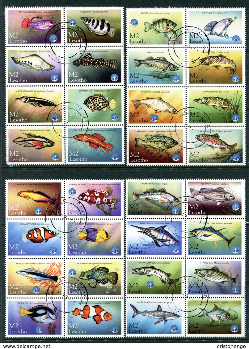 Lesotho 1998 Year Of The Ocean - Fishs Set Used (SG 1466-1514) - Thins On Couple Of Values - Lesotho (1966-...)