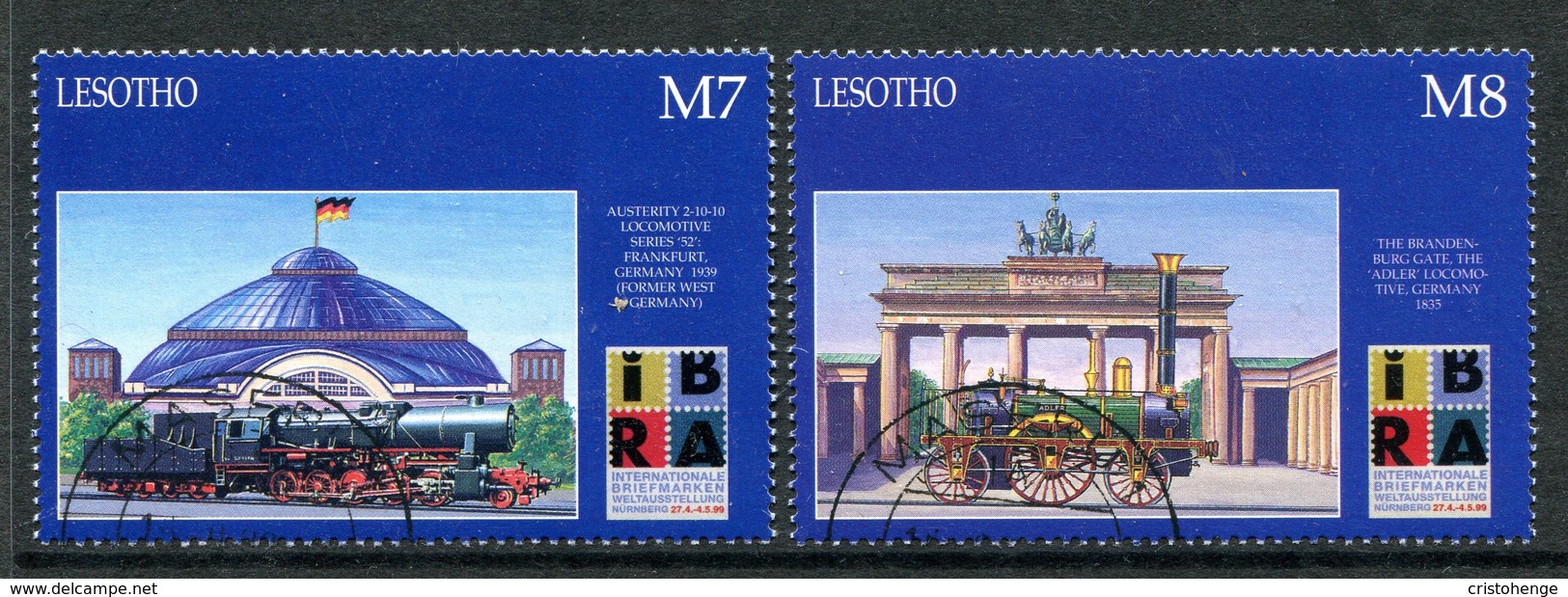 Lesotho 1999 IBRA '99 International Stamp Exhibition Set Used (SG 1611-1612) - Lesotho (1966-...)