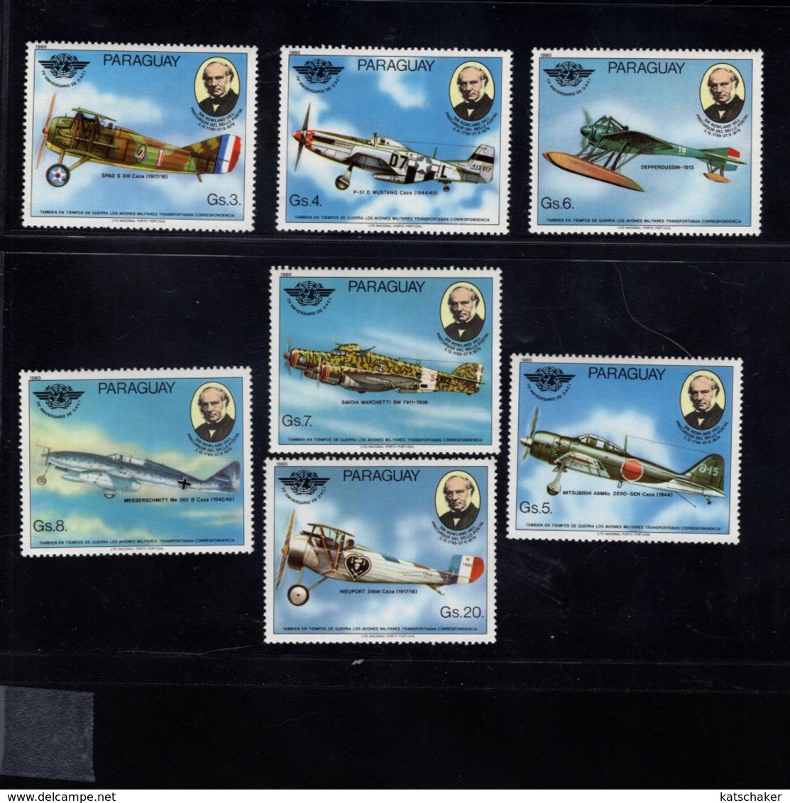 739910960  POSTFRIS MINT NEVER HINGED POSTFRISCH EINWANDFREI  SCOTT 1938A - 1938G AIRPLANE - Paraguay