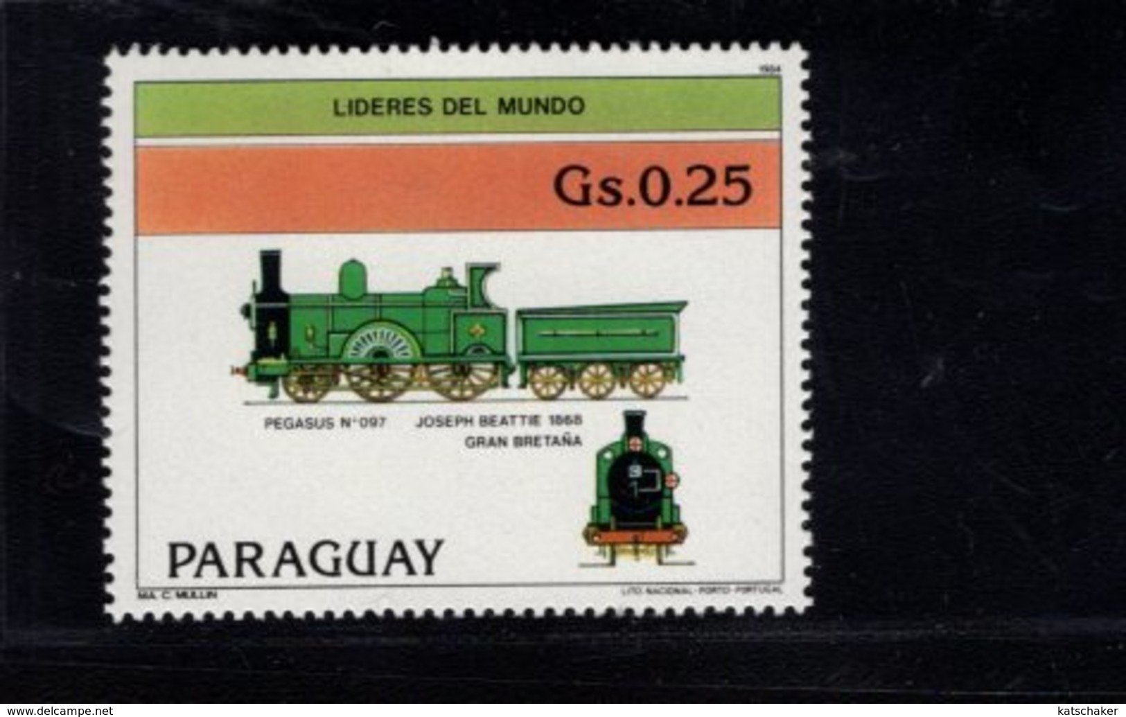 739916729 POSTFRIS MINT NEVER HINGED POSTFRISCH EINWANDFREI  SCOTT 2124A 2124F BRITISH LOCOMOTIVES - Paraguay