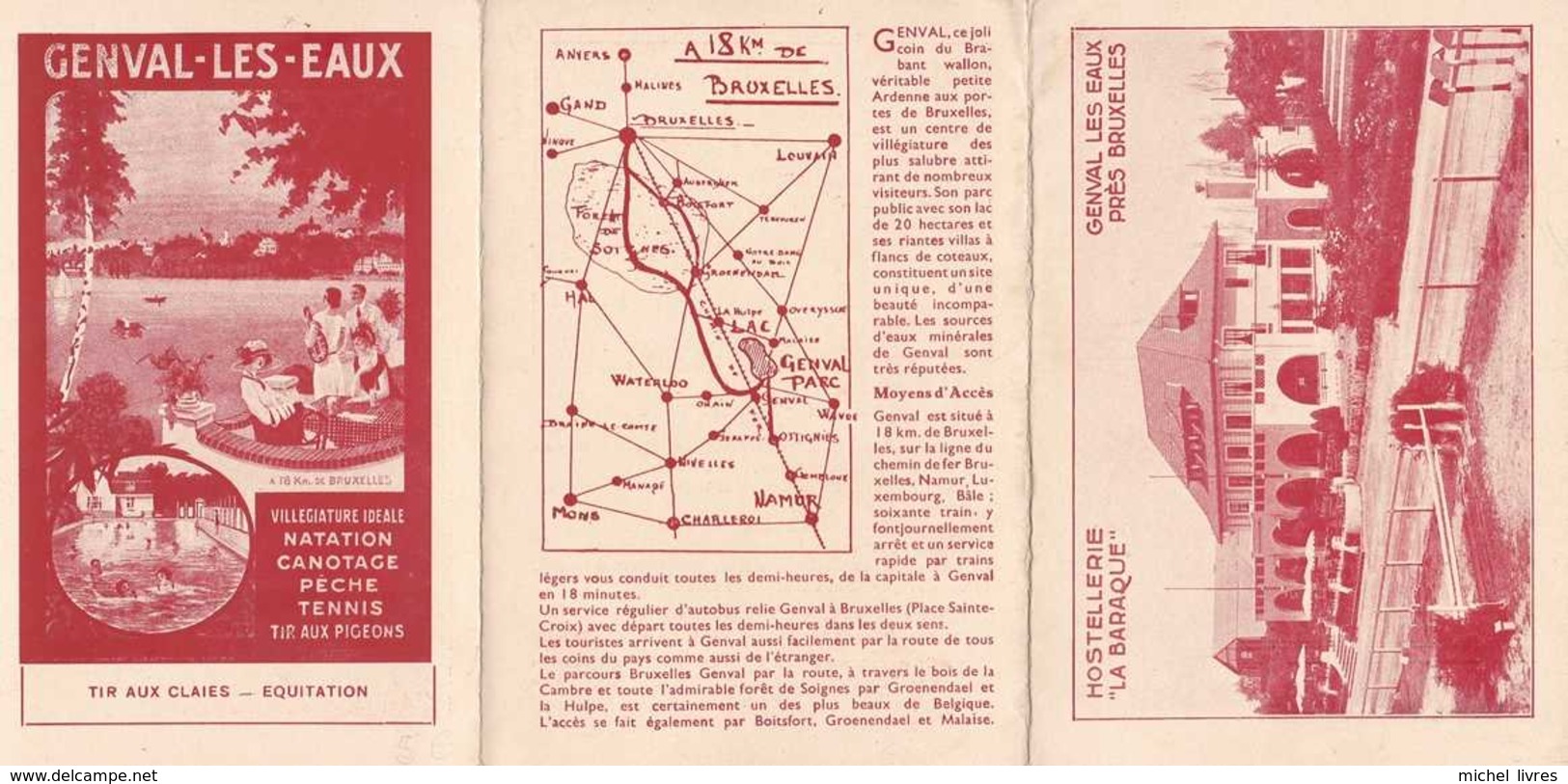 Genval-les-Eaux - Dépliant Publicitaire Pour L'Hostellerie La Baraque Construite En 1936 - TBE - Publicités