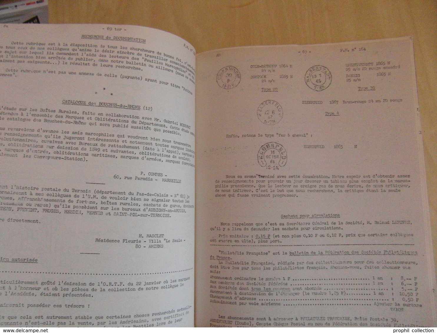 LES FEUILLES MARCOPHILES N° 164 (MARS 1965 / 132 PAGES / PLUSIEURS PHOTOS) - BULLETIN DE L'UNION MARCOPHILE - Filatelia E Storia Postale