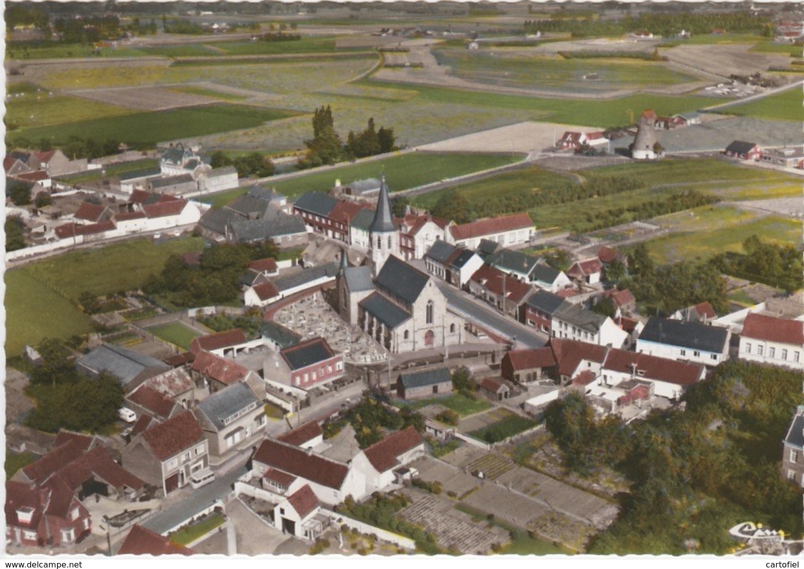 SEMMERZAKE-LUCHTOPNAME-CENTRUM-WINDMOLEN-ROMP-IMP.COMBIER-NIET VERSTUURD-ZIE DE 2 SCANS - Gavere