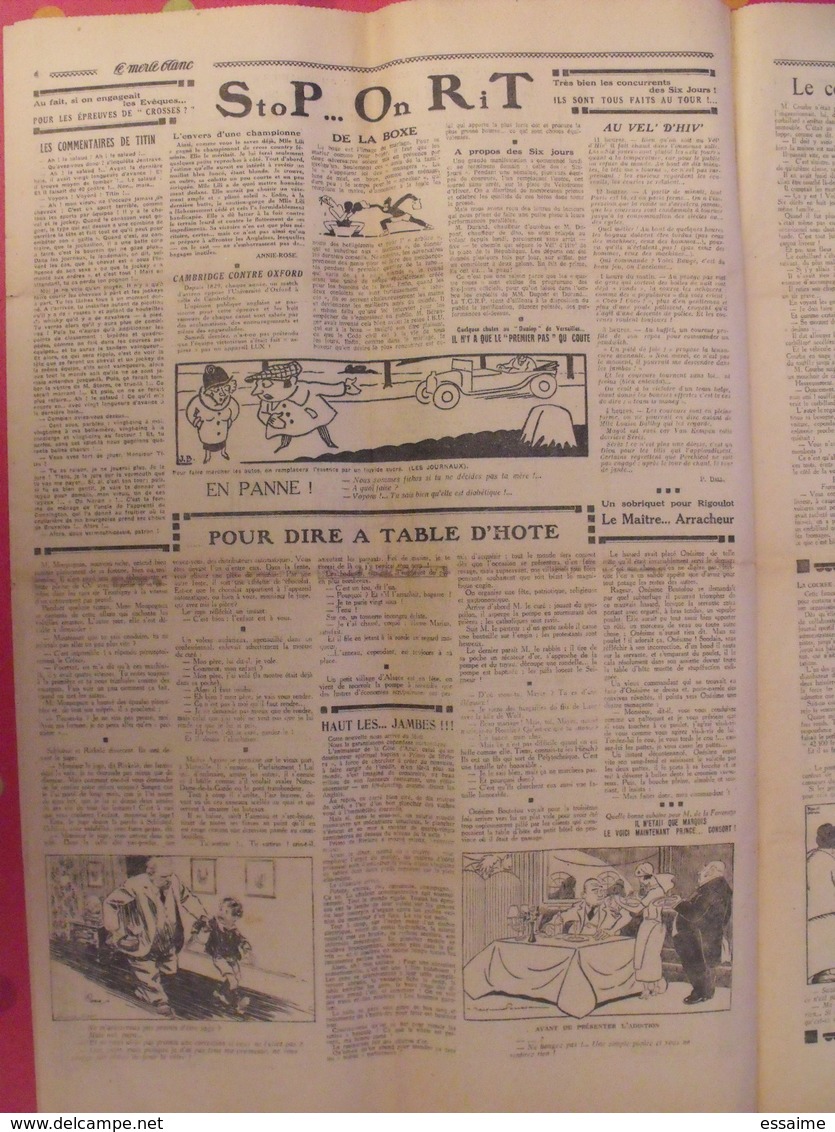 Journal Le Merle Blanc. 4 Avril 1925 N° 307. Sifle Et Persifle Le Samedi. Rare Satirique - Autres & Non Classés