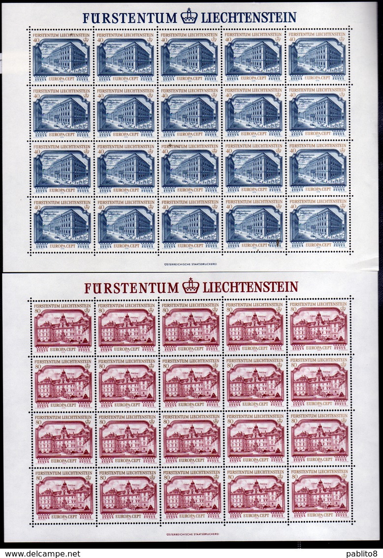 LIECHTENSTEIN 1978 EUROPA MONUMENTS ARCHITECTURE MONUMENTI ARCHITETTURA BLOCK SHEET SET SHEET SERIE BLOCCO FOGLIETTO MNH - Blocchi & Fogli