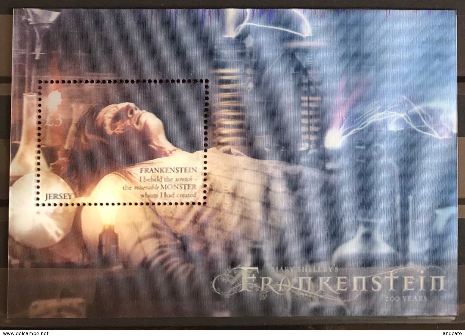 Jersey MNH 2018 - Frankenstein Mint 3D Lenituclar Miniature Sheet - Jersey