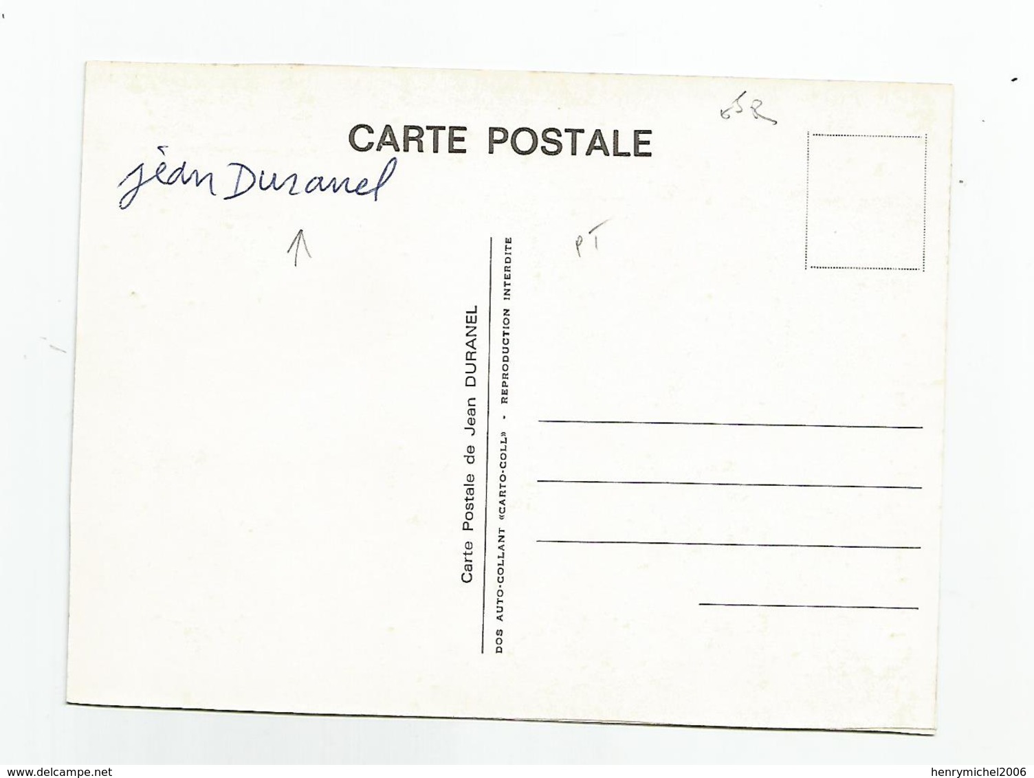 Cpm Jean Duramel Fraternité Autographe Au Dos - 2scans - Other & Unclassified