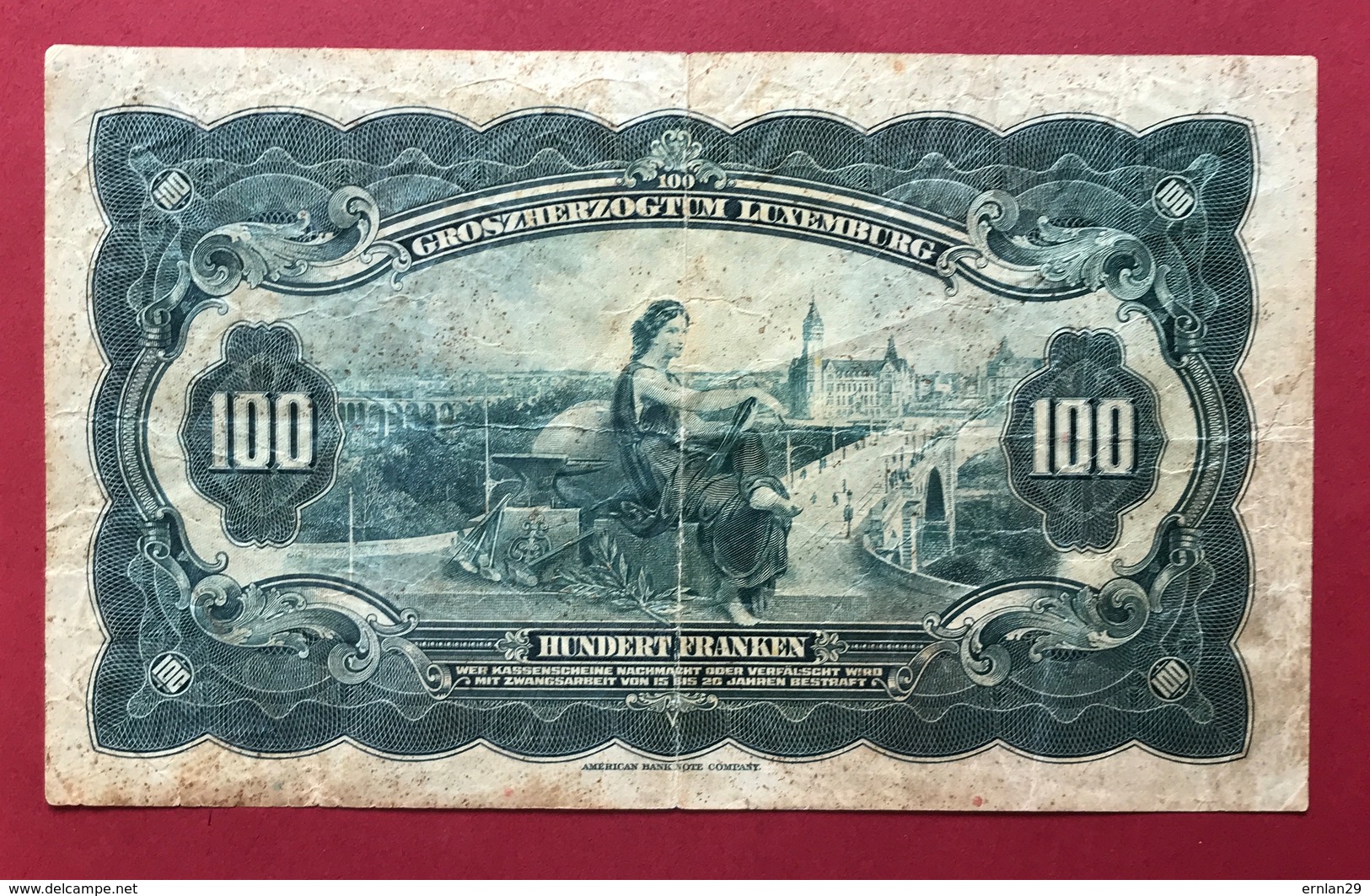 Luxembourg - Billet De Banque  100 Francs 1934 - Luxembourg