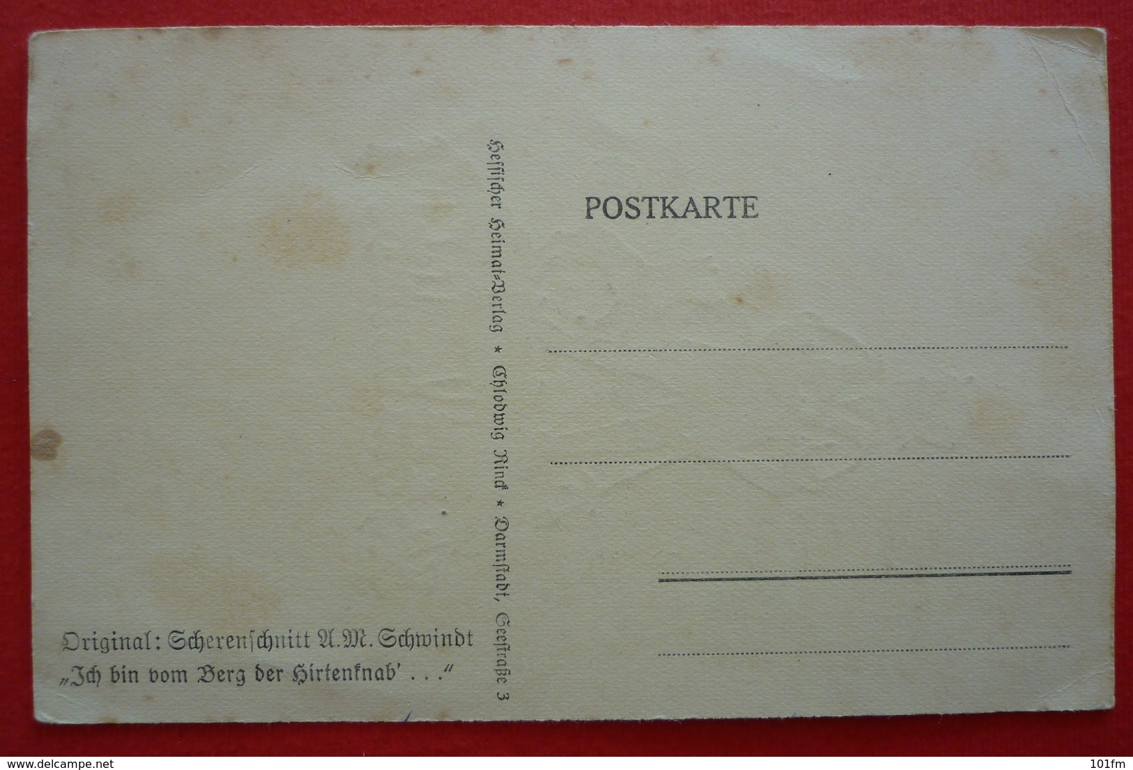 SILHOUETTE POSTCARD , A.M. SCHWINDT - Scherenschnitt - Silhouette