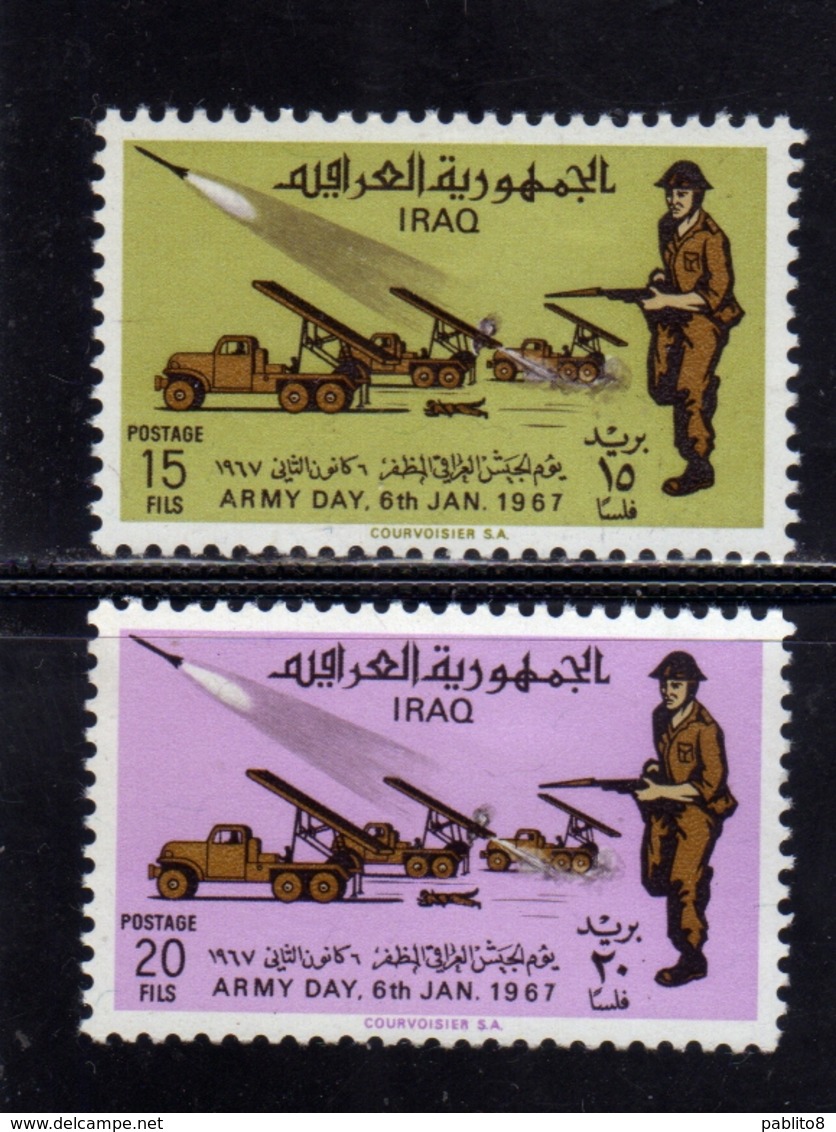 IRAQ IRAK 1967 ARMY DAY GIORNO DELLE FORZE ARMATE COMPLETE SET SERIE COMPLETA MNH - Iraq