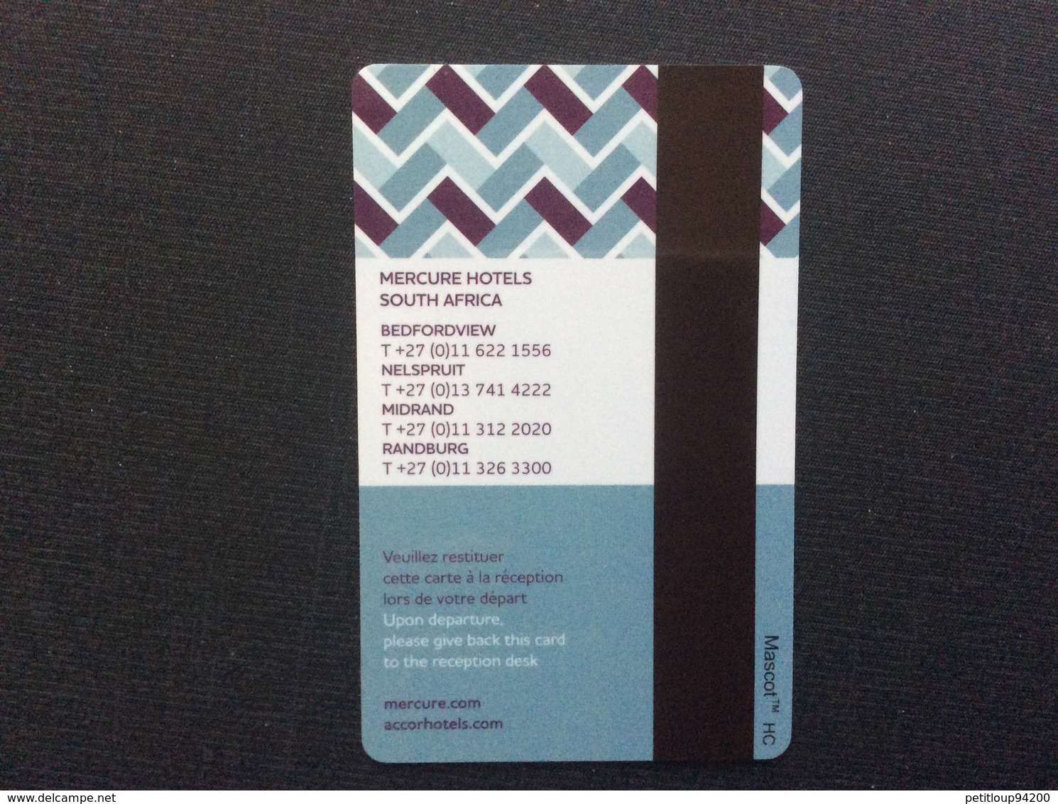 CLE D'HOTEL + POCHETTE  Mercure Hôtel  AFRIQUE Du SUD  SOUTH AFRICA - Hotel Key Cards