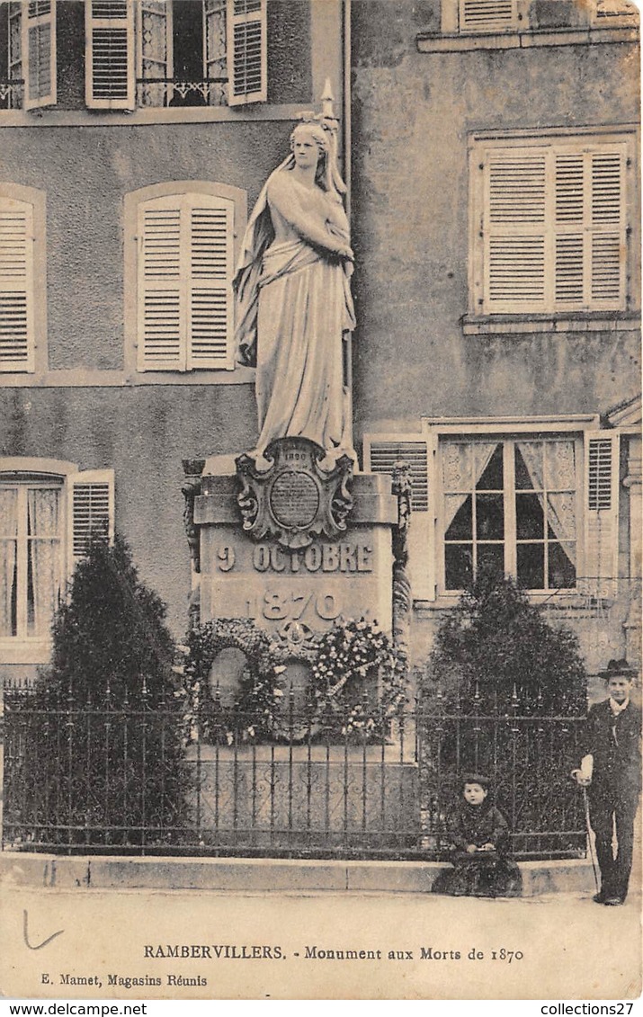 88-RAMBERVILLERS- MONUMENT AUX MORTS DE 1870 - Rambervillers