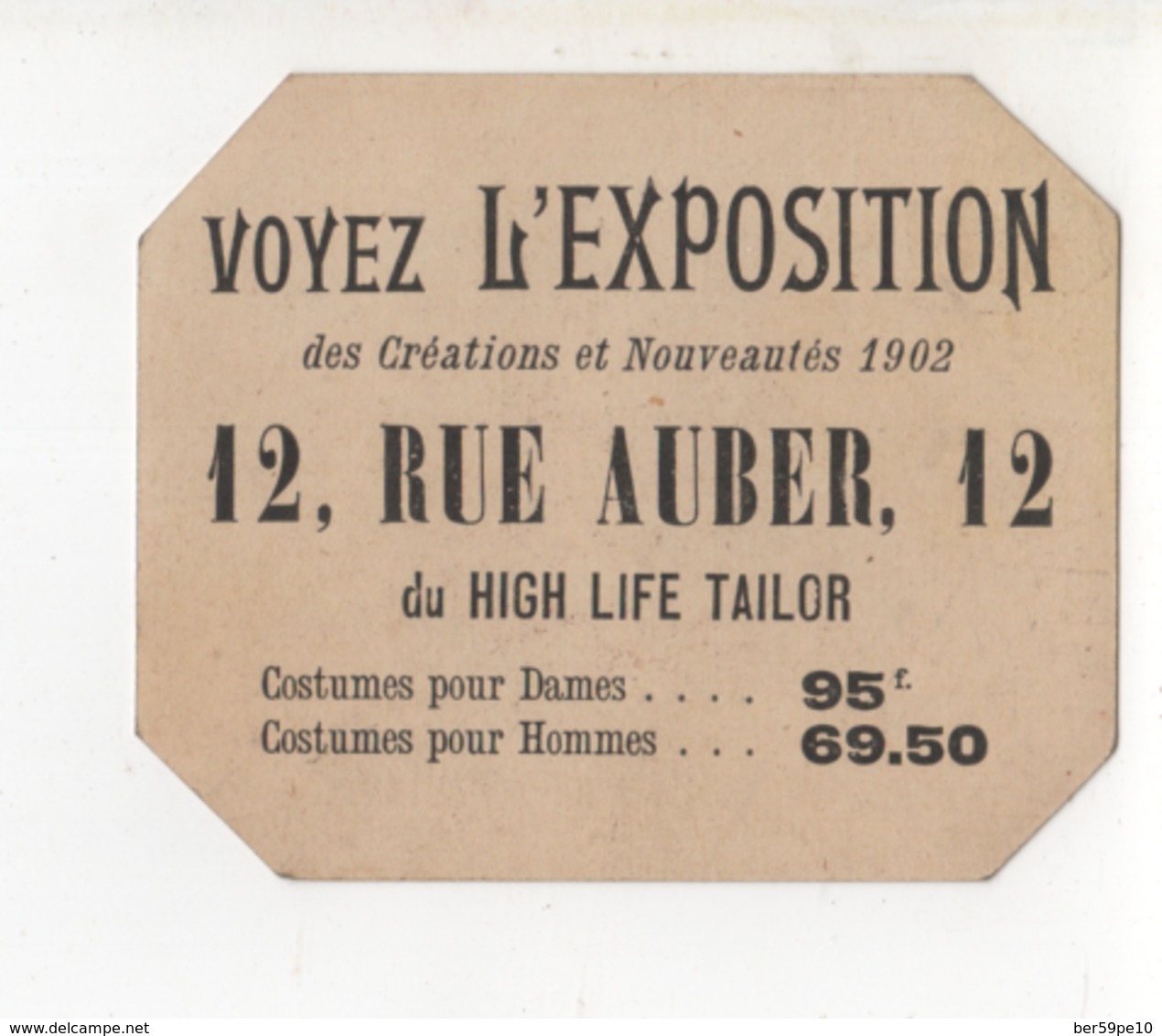 CHROMO VOYEZ L'EXPOSITION DES CREATIONS ET NOUVEAUTES 1902 DU HIGHT LIFE TAILOR PARIS - Autres & Non Classés