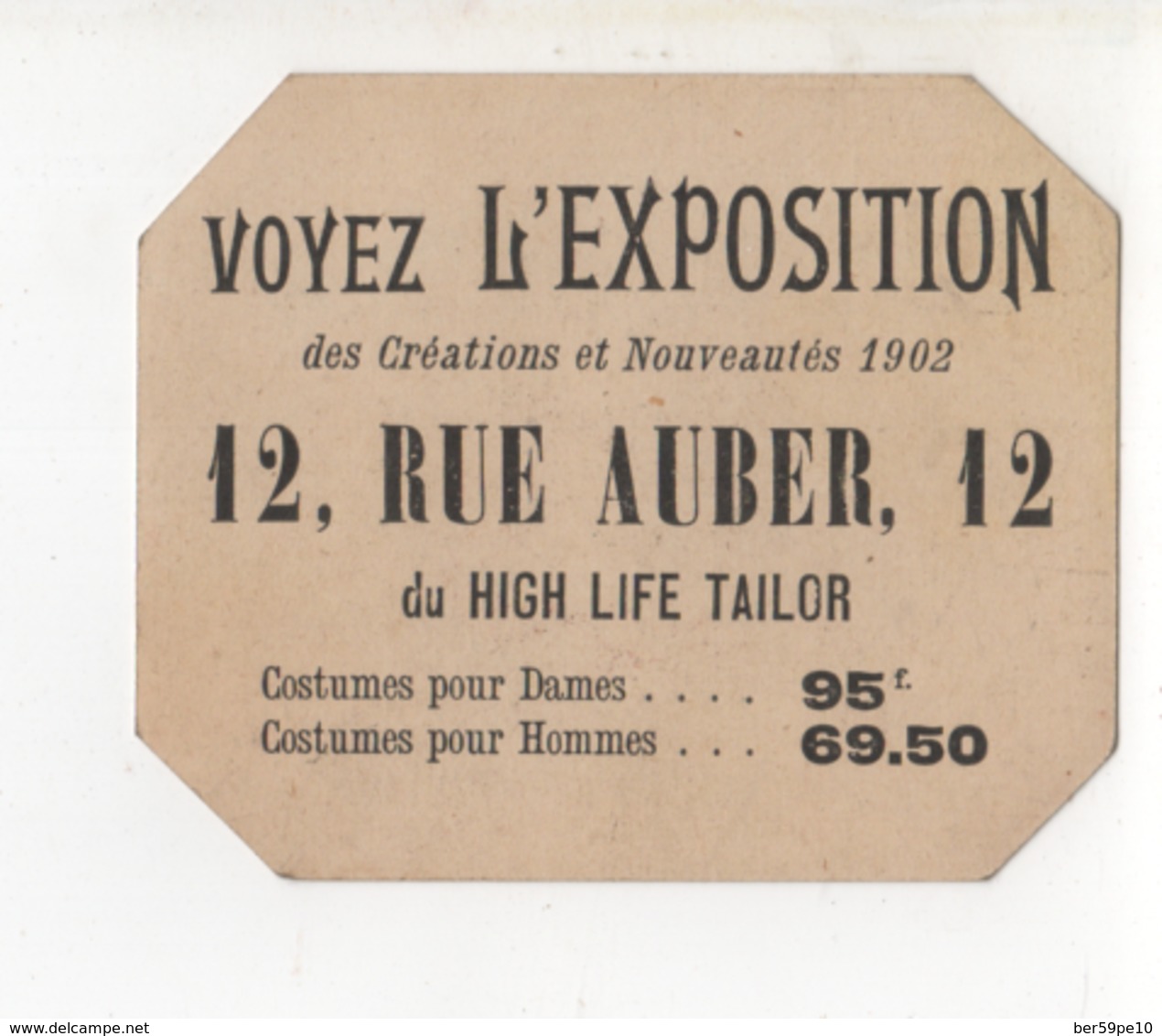 CHROMO VOYEZ L'EXPOSITION DES CREATIONS ET NOUVEAUTES 1902 DU HIGHT LIFE TAILOR PARIS - Sonstige & Ohne Zuordnung