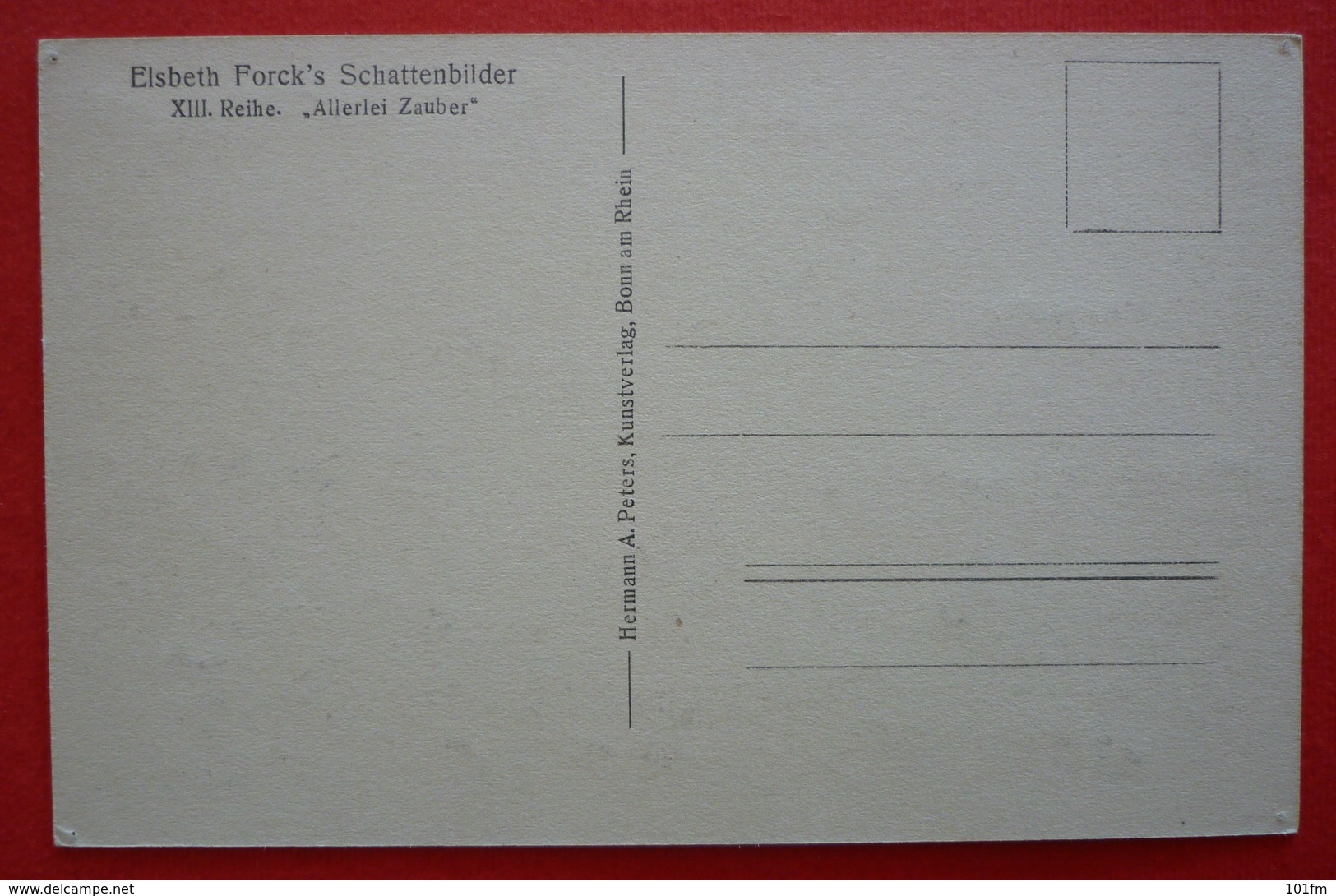 SILHOUETTE POSTCARD , ELSBETH FORCK, DIE WAHRSAGERIN , HEXE , WITCH - Scherenschnitt - Silhouette