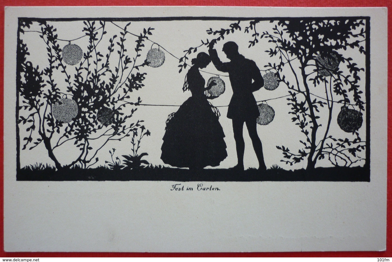 SILHOUETTE POSTCARD , GERDA LUISE SCHMIDT - FEST IM GARTEN - Silhouette - Scissor-type