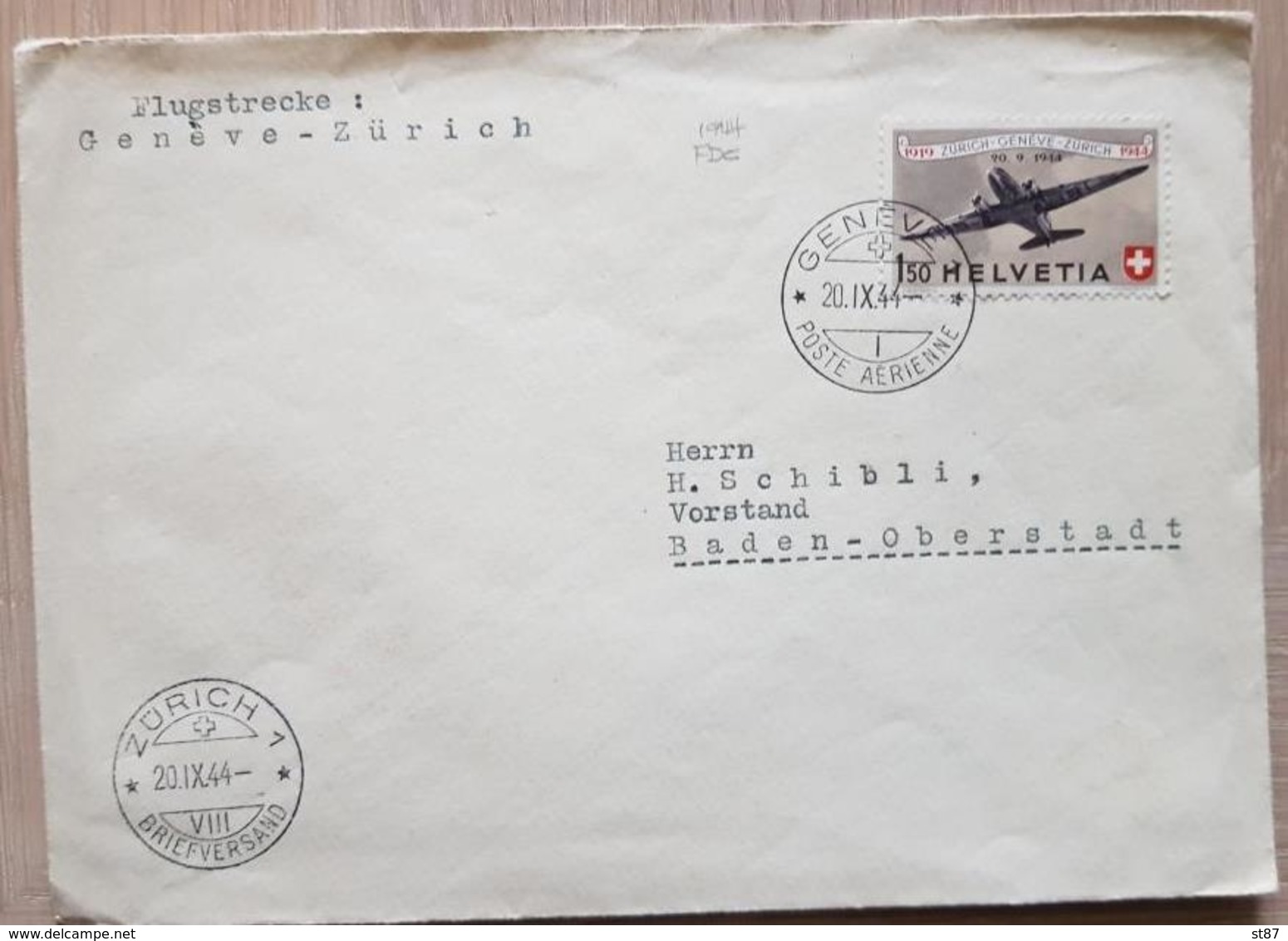 Switzerland 1944 Flug - Other & Unclassified