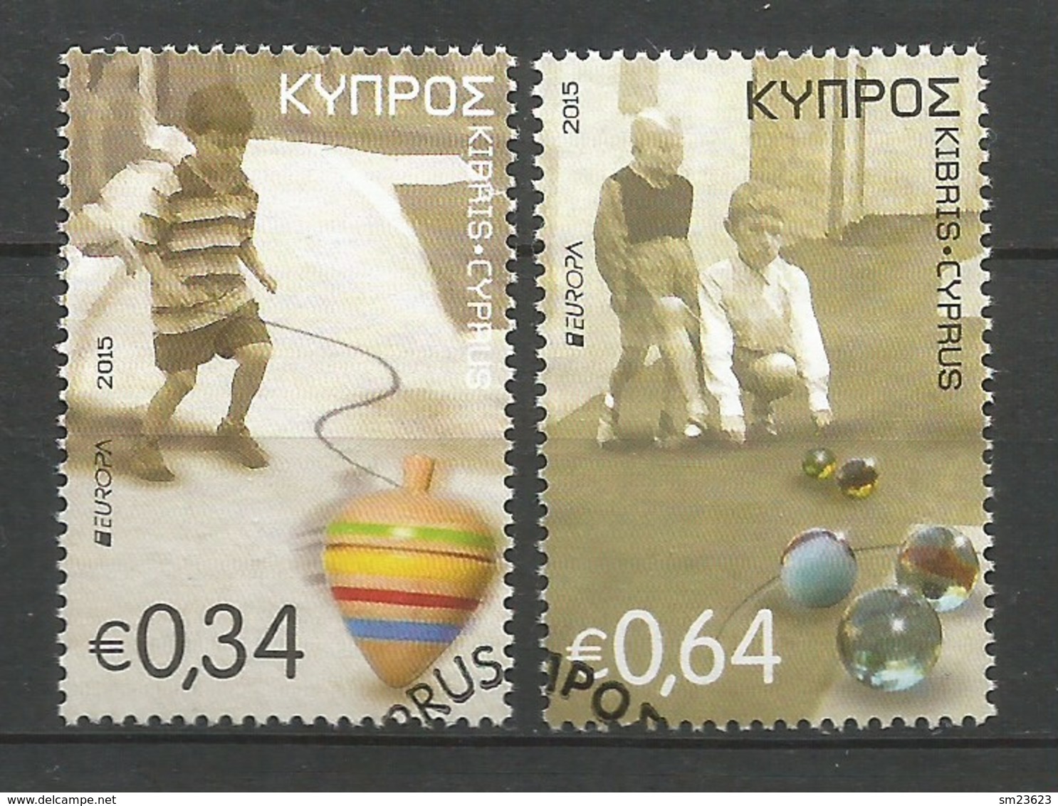 Cyprus / Zypern  Mi.Nr. 1325 / 26 A , EUROPA CEPT - Historisches Spielzeug  - Gestempelt / Used / (o) - 2015