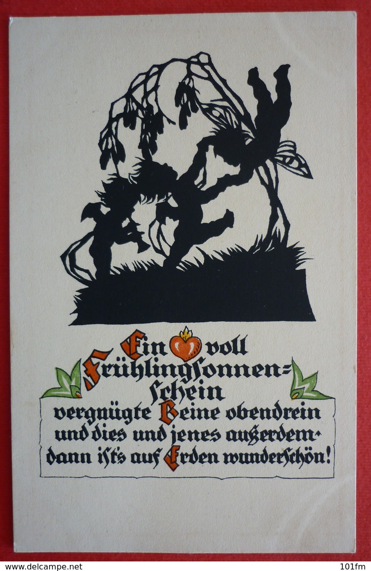 SILHOUETTE POSTCARD , NR.84 VERLAG WERNER KLOTZ - ZITTAU , ANGELS - Silhouettes