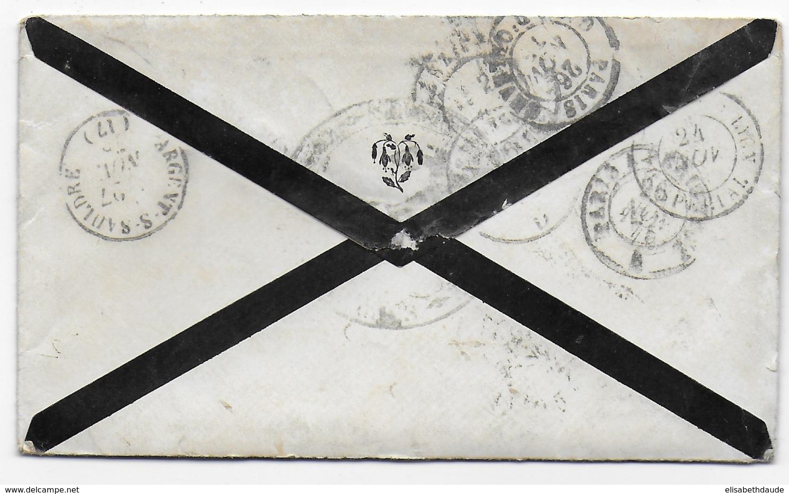 1875 - LETTRE De YOKOHAMA (JAPON) Avec COR. D'ARMEE LIGNE S PAQUEBOT FR N°1 => BEZIERS Puis REEXPEDIEE - Army Postmarks (before 1900)