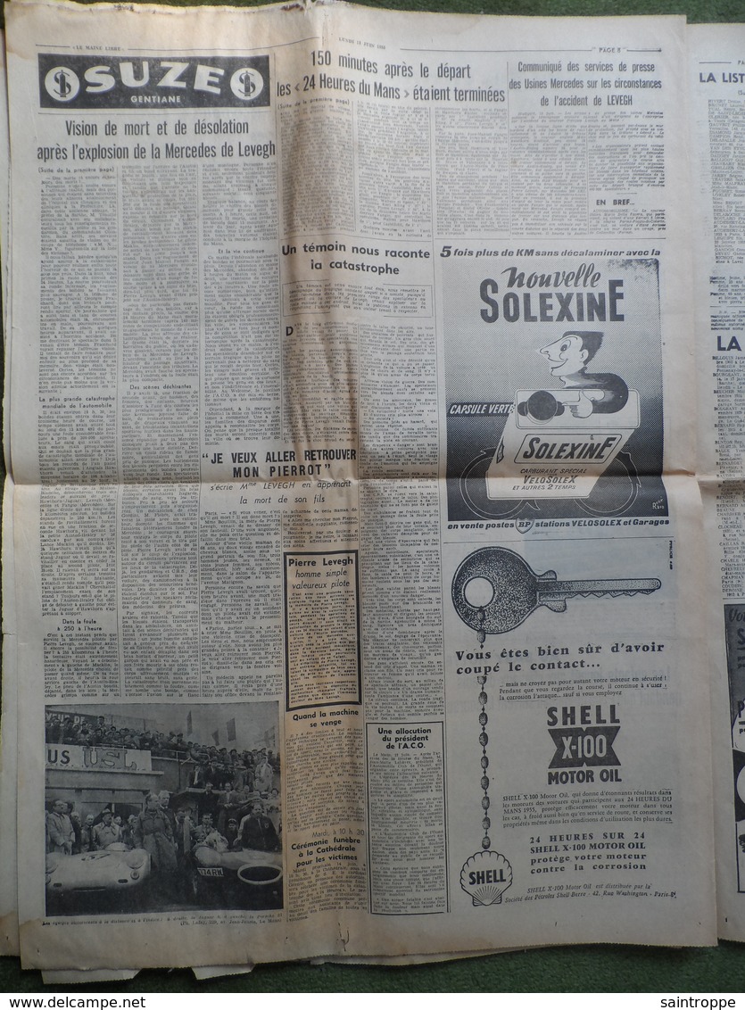 24 H Du Mans 1955.Catastrophe,plus De 160 Victimes.Breil-sur-Merize,accident De La Route. - 1950 à Nos Jours