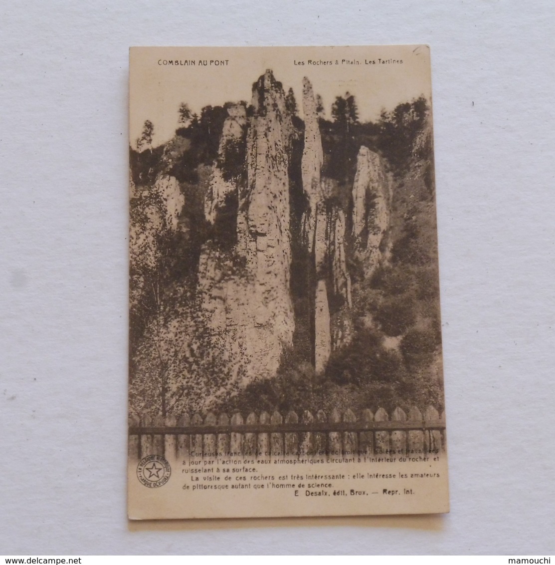 Comblain Au Pont   Les Rochers Pitains Et Les Tartines  -  Non  Envoyée - Comblain-au-Pont