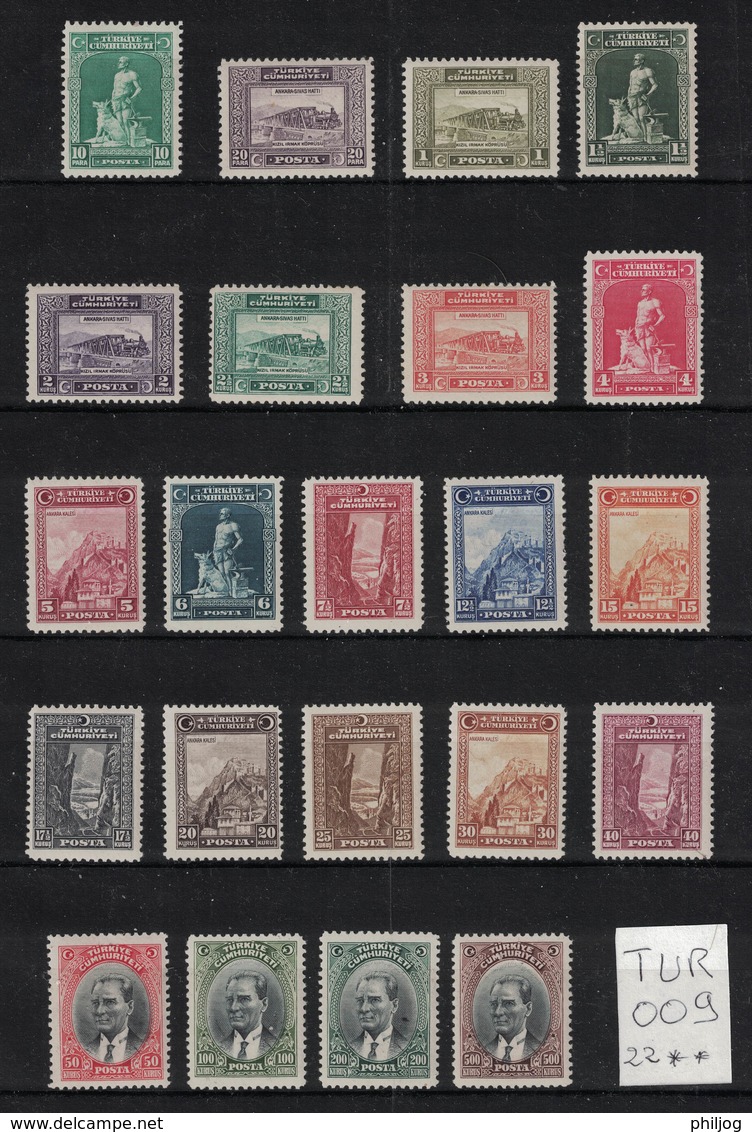 Turquie - Turkey - Yvert 750-771 Neufs SANS Charnière - Scott#682-704 MNH - Nuevos