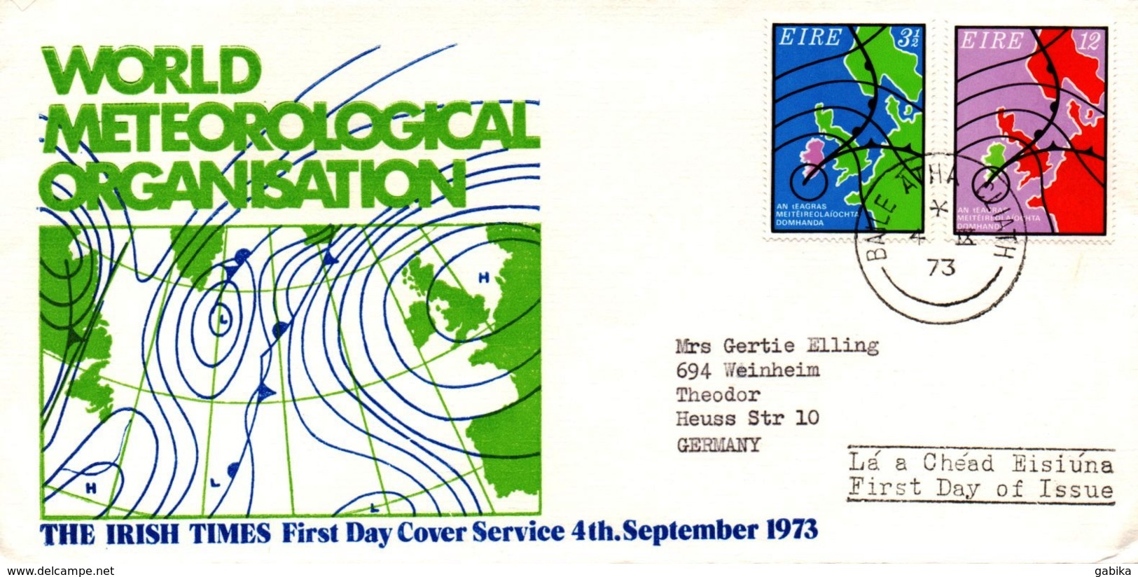 Ireland 1973 FDC World Meteorological Organisation - Covers & Documents